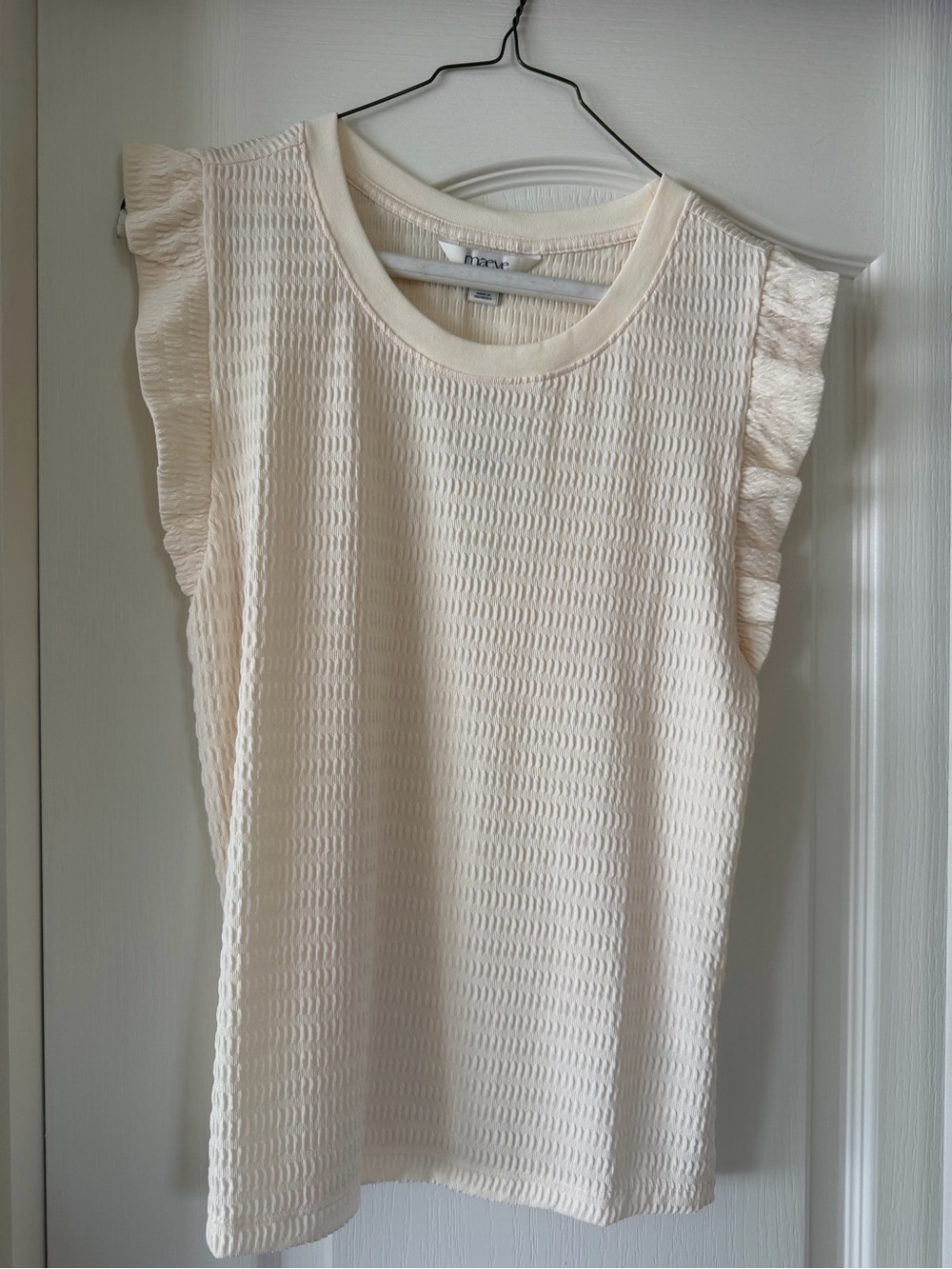 Maeve sleeveless ribbed blouse - cream - L- NWT